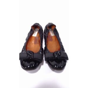 LANVIN Black Patent Leather Bow Ballet Flats Sz 7.5